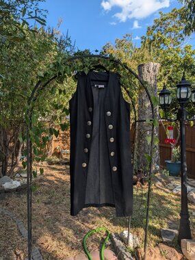 Vintage Charcoal Denim Long Duster Vest